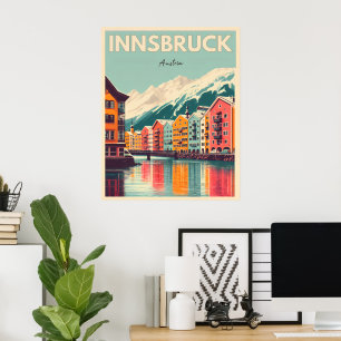 Retro travel Innsbruck Tyrol - Austrian alps gifts Poster