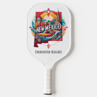 Retro Travel Map of New Mexico State Pickleball Paddle