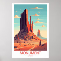 Retro Travel Monument Valley Destination Wall Art