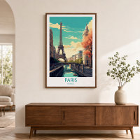 Retro Travel Paris France Destination Wall Art