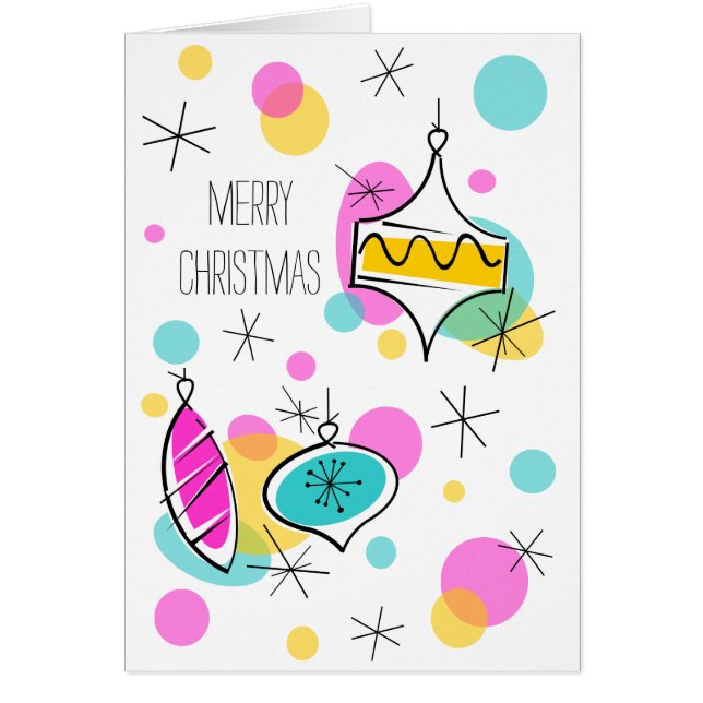 Retro Tree Baubles Christmas text vertical (Front)