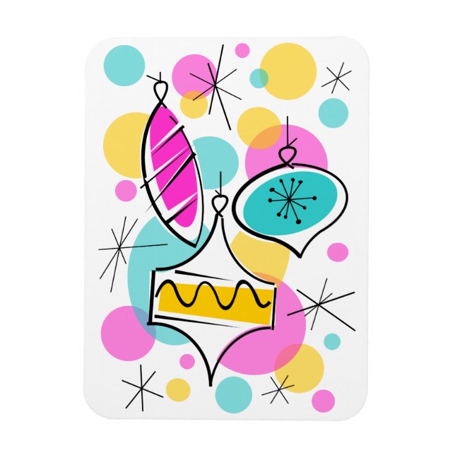 Retro Tree Baubles flexible magnet vertical (Vertical)