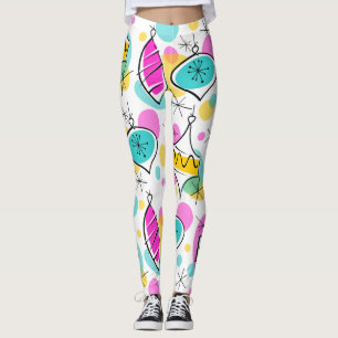 Retro Tree Baubles leggings