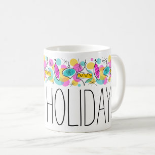 Retro Tree Baubles Line Holidays mug
