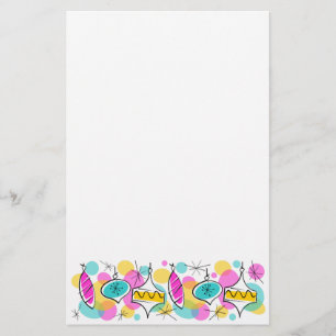 Retro Tree Baubles Line stationery