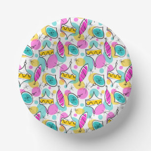 Retro Tree Baubles Multi 360 Paper Plate
