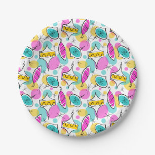Retro Tree Baubles Multi 360 paper plates