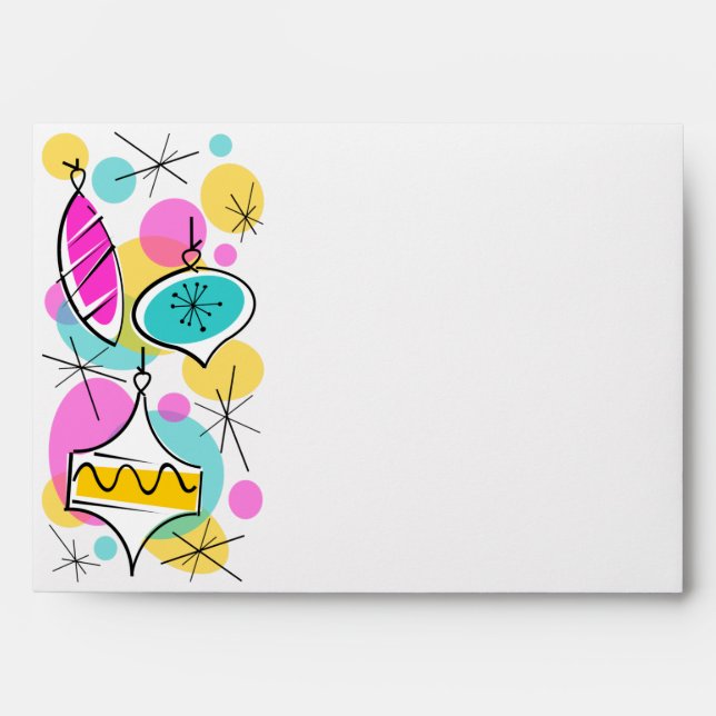 Retro Tree Baubles Side envelope (Front)