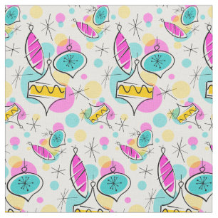 Retro Tree Baubles small pattern Fabric