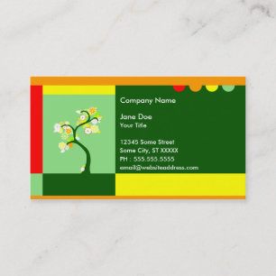 retro tree business card