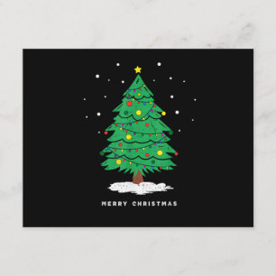 Retro Tree Merry Christmas Tree Lights Enclosure Card