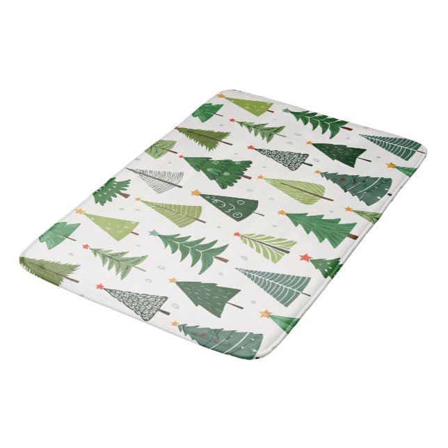 Retro Trees Bath Mat (Angled)