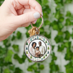 Retro Trees Key Ring