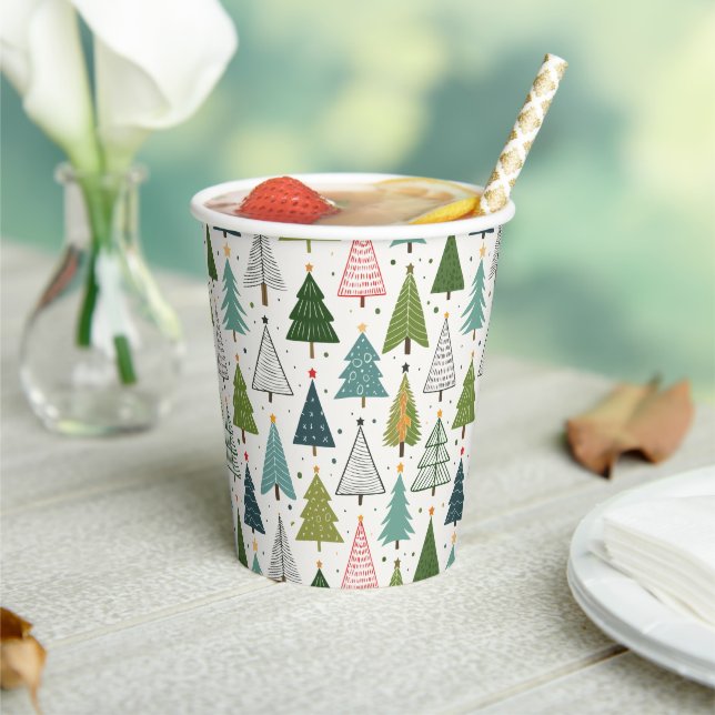 Retro Trees Paper Cups (Insitu)