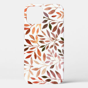 Retro trees, watercolor seamless pattern. iPhone 12 case