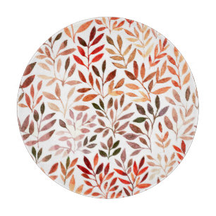 Retro trees, watercolor seamless pattern. cutting board