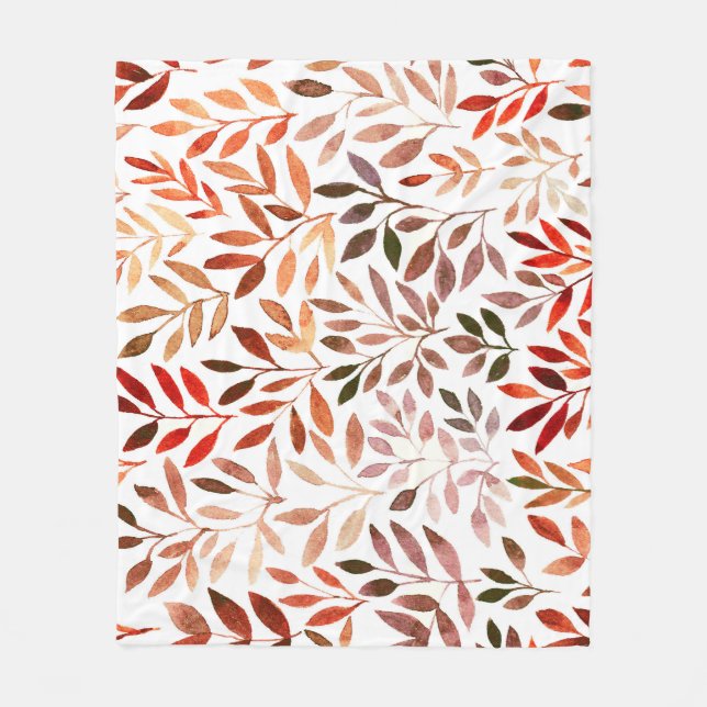Retro trees, watercolor seamless pattern. fleece blanket (Front)