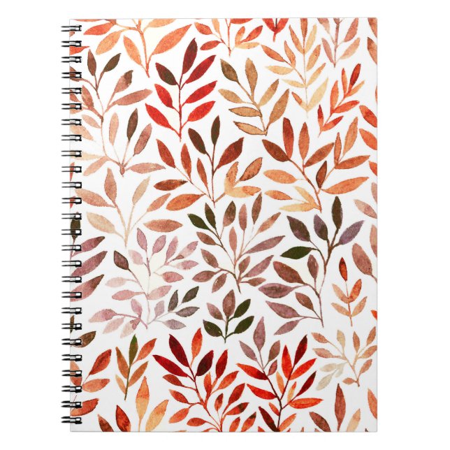 Retro trees, watercolor seamless pattern. notebook (Front)