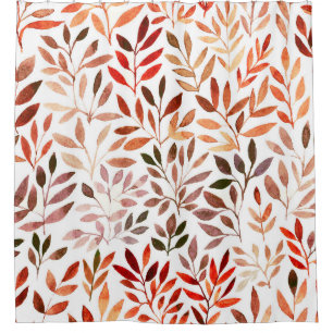 Retro trees, watercolor seamless pattern. shower curtain