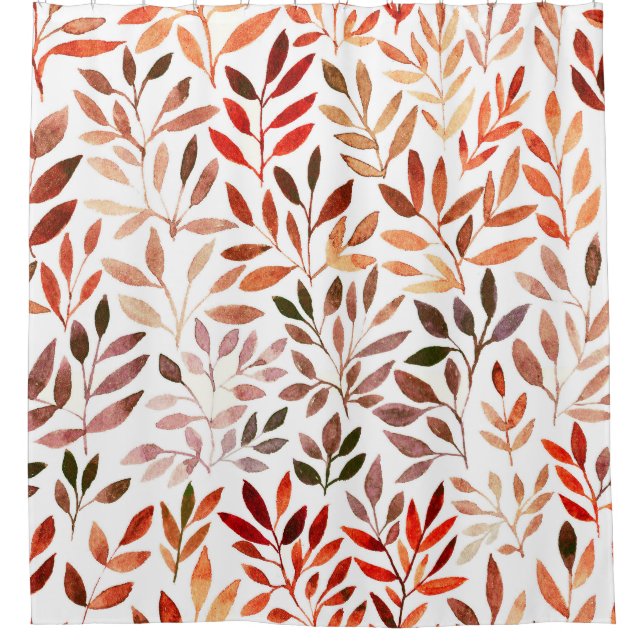 Retro trees, watercolor seamless pattern. shower curtain (Front)