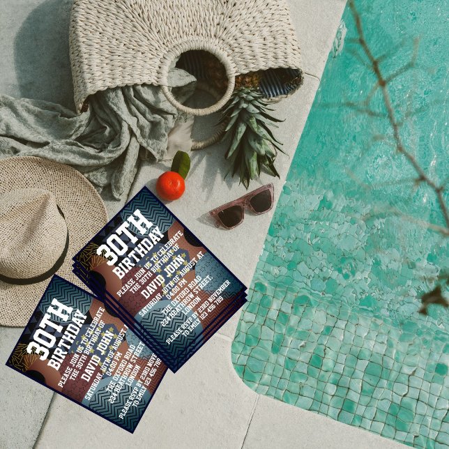 Retro Trendy 30th Birthday Invitation (Creator Uploaded)