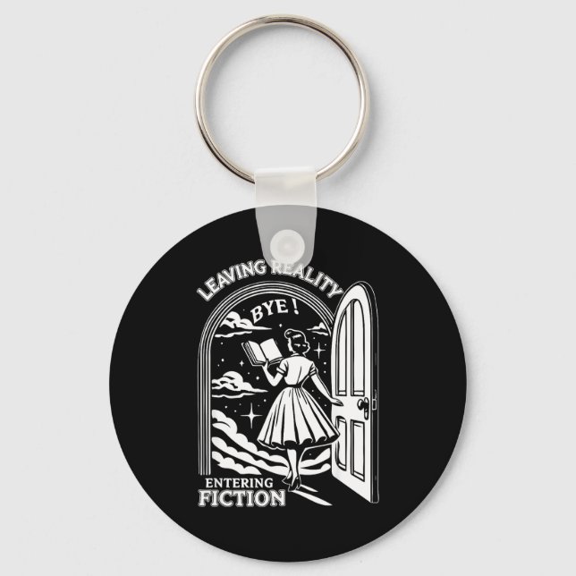Retro Trendy Bookish Book Lover Reading Quotes Lea Key Ring (Front)