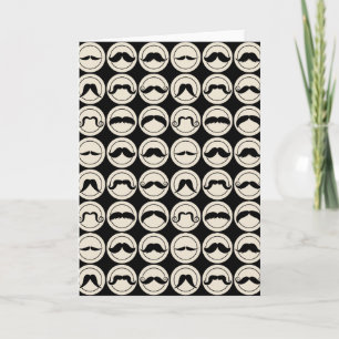 Retro Trendy Handlebar Moustache Card