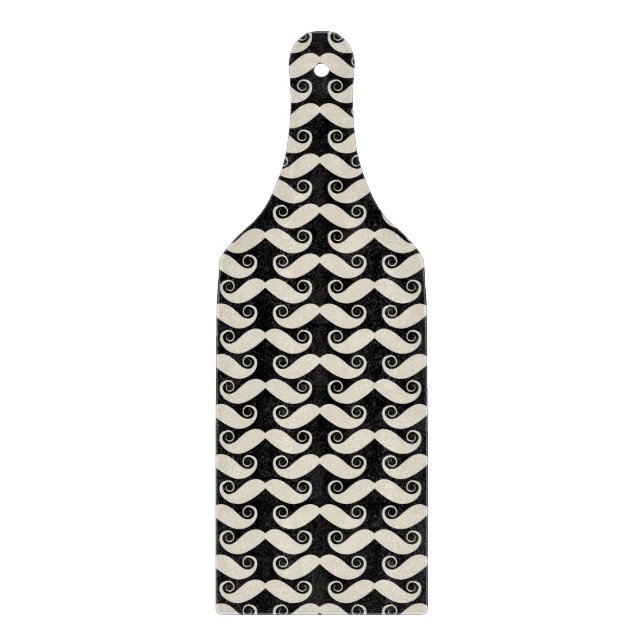 Retro Trendy Handlebar Moustache Cutting Board (Front)