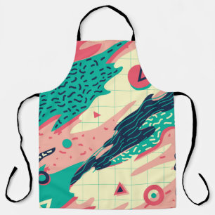 Retro Trendy Memphis Geometric Wallpaper Apron
