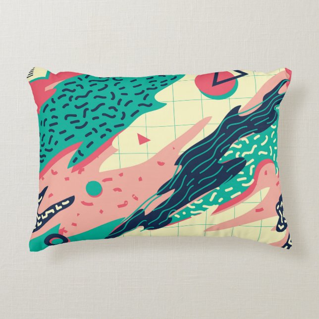 Retro Trendy Memphis Geometric Wallpaper Decorative Cushion (Front)