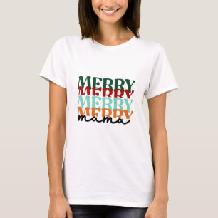Retro Trendy Merry Mama T-Shirt