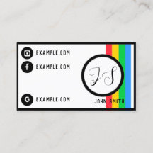 Retro Trendy Minimal Colourful Business Card