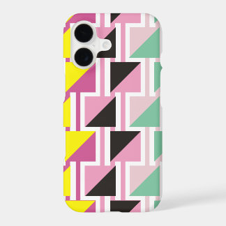 Retro triange pattern and pink, mint squares