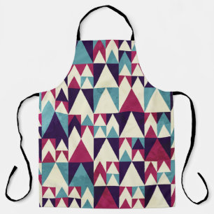 Retro Triangle Geometric Seamless Pattern Apron
