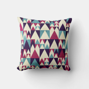 Retro Triangle Geometric Seamless Pattern Cushion
