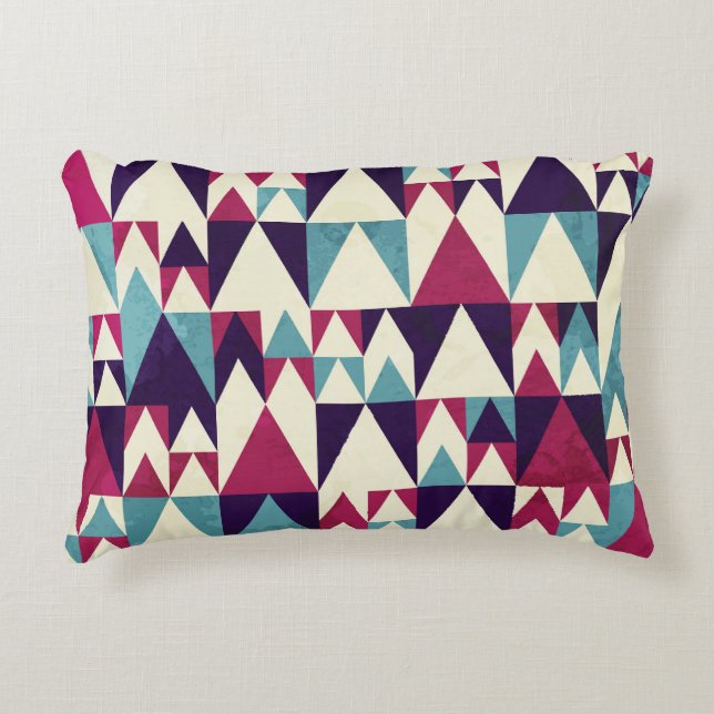 Retro Triangle Geometric Seamless Pattern Decorative Cushion (Front)