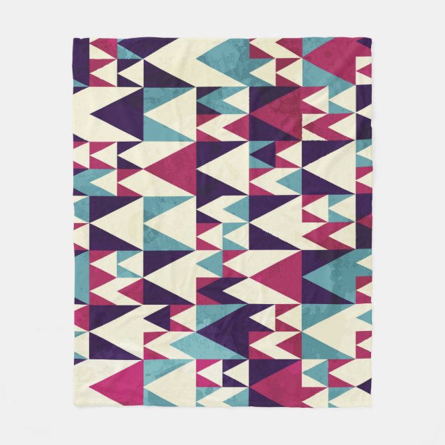 Retro Triangle Geometric Seamless Pattern Fleece Blanket (Front)
