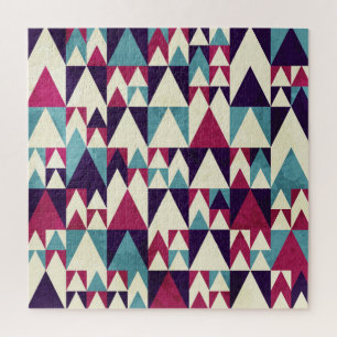 Retro Triangle Geometric Seamless Pattern Jigsaw Puzzle