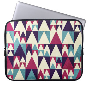 Retro Triangle Geometric Seamless Pattern Laptop Sleeve