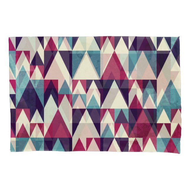 Retro Triangle Geometric Seamless Pattern Pillowcase (Front)