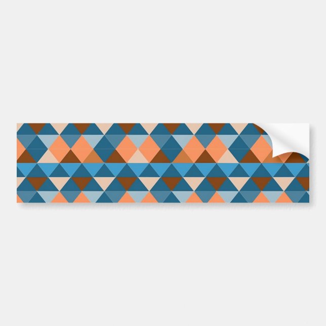 Retro triangle pattern bumper sticker (Front)