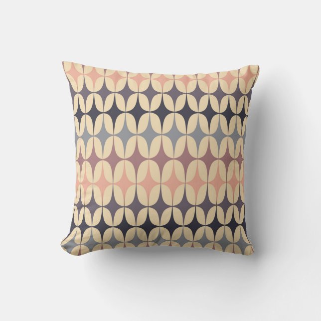 Retro Triangles Abstract Geometric Pattern Cushion (Front)