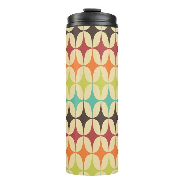 Retro Triangles: Geometric Pattern Throwback Thermal Tumbler (Front)