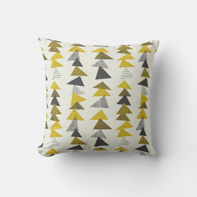 Retro Triangles: Varied Seamless Pattern. Cushion (Front)