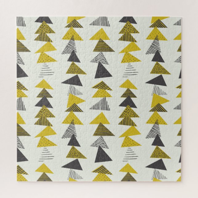 Retro Triangles: Varied Seamless Pattern. Jigsaw Puzzle (Vertical)