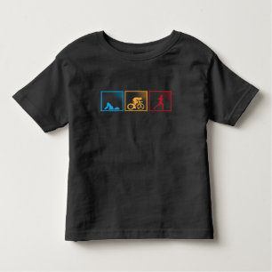 Retro Triathlon Swimming Cycling Running Athlete Toddler T-Shirt
