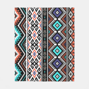 Retro Tribal Navajo: Geometric Seamless. Fleece Blanket