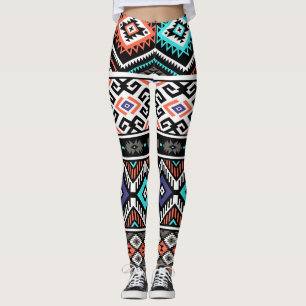 Retro Tribal Navajo: Geometric Seamless. Leggings