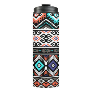 Retro Tribal Navajo: Geometric Seamless. Thermal Tumbler