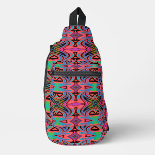 Retro Tribe Pink Rainbow Sling Bag
